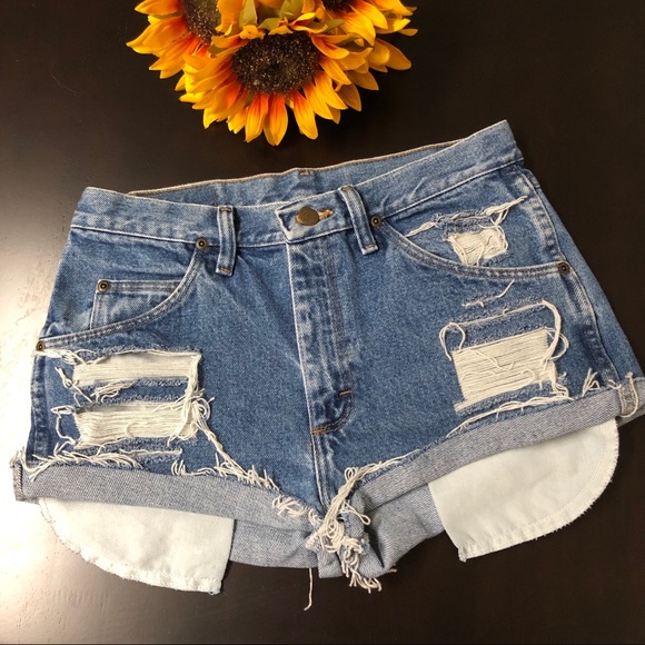 Wrangler Pants - SOLD. Wrangler vintage distressed jean shorts